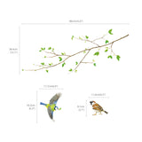 Bird on Tree Branch Wall Stickers