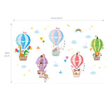 Animals in Hot Air Balloons Wall Stickers