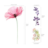 X-ray Pink Flowers Wall Stickers
