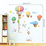Animal Hot Air Balloons and Height Chart Wall Stickers