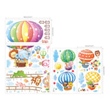 Animal Hot Air Balloons and Height Chart Wall Stickers