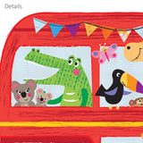 Double Decker Bus with Animals Wall Stickers