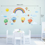 Rainbow and Hot Air Balloons Wall Stickers