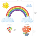Rainbow and Hot Air Balloons Wall Stickers