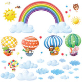 Rainbow and Hot Air Balloons Wall Stickers