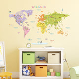 German Large World Map Wall Stickers
