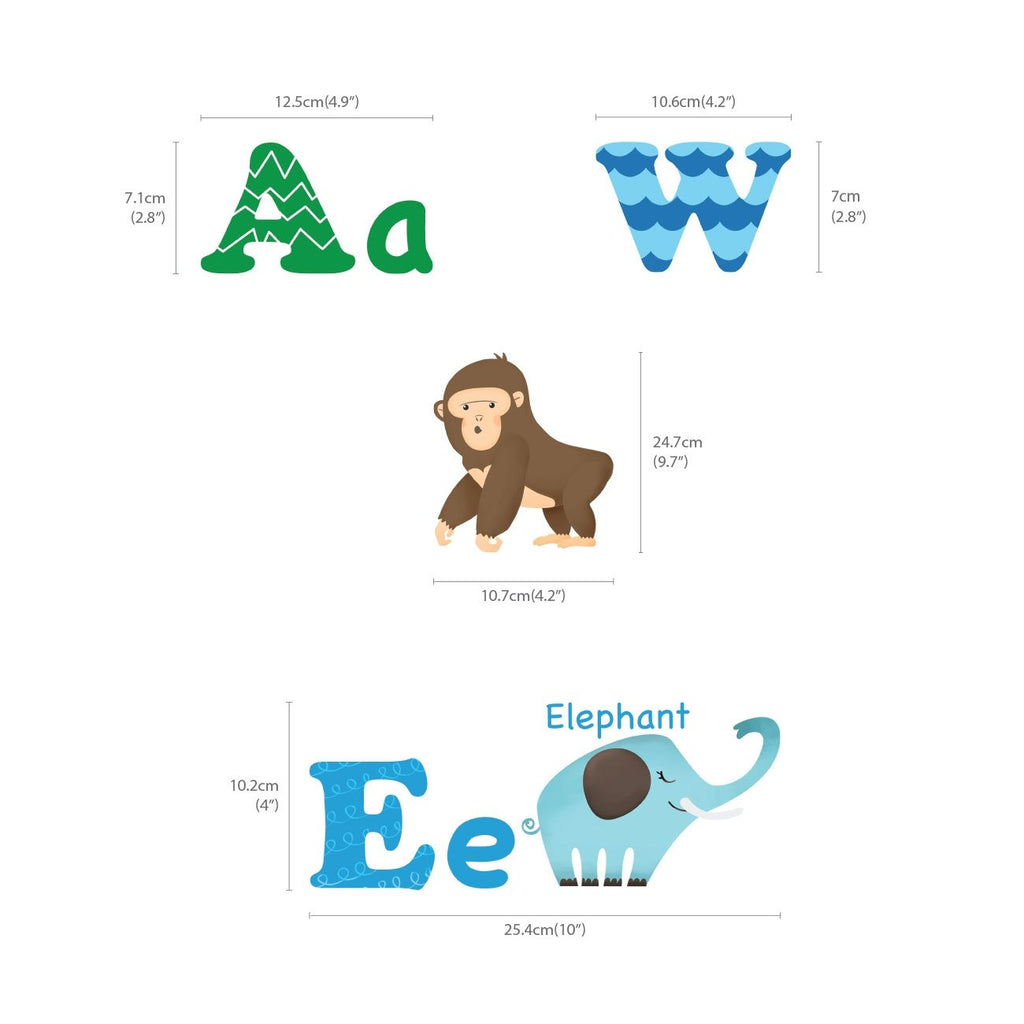 Alphabet Animals Wall Stickers (Large) - DECOWALL
