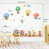 Animal Train & Hot Air Balloons Nursery Wall Stickers (XLarge)