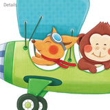 3 Animal Biplanes Wall Stickers - DECOWALL