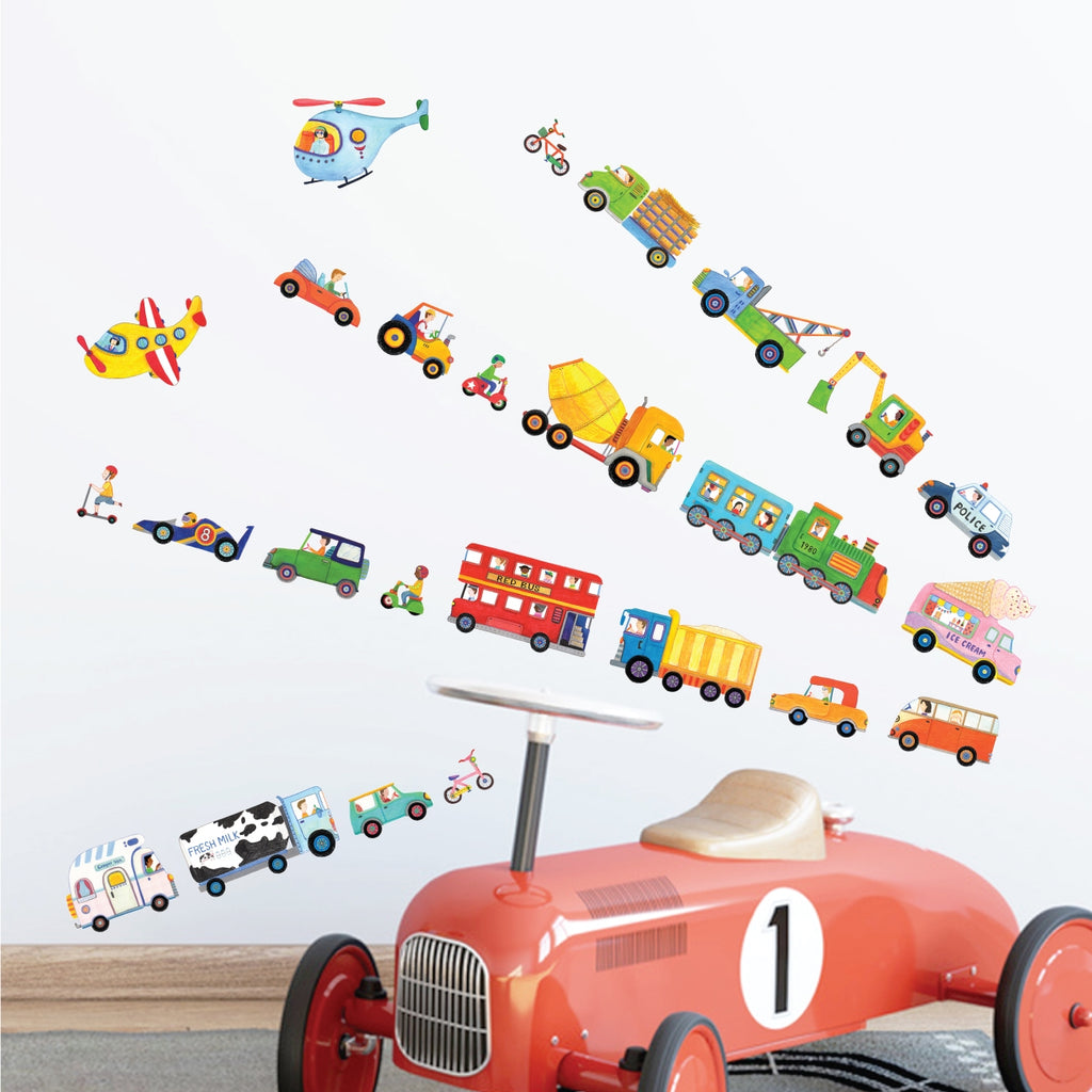 The Transports Nursery Kids Wall Stickers For Boys (Small)