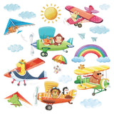 Animal Biplanes Wall Stickers (Small)