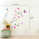 38 Colourful Butterflies Nursery Wall Stickers - DECOWALL
