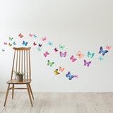 30 Vibrant Butterflies Wall Stickers - DECOWALL