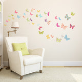 Patterned Butterflies Nursery Wall Stickers For Girls