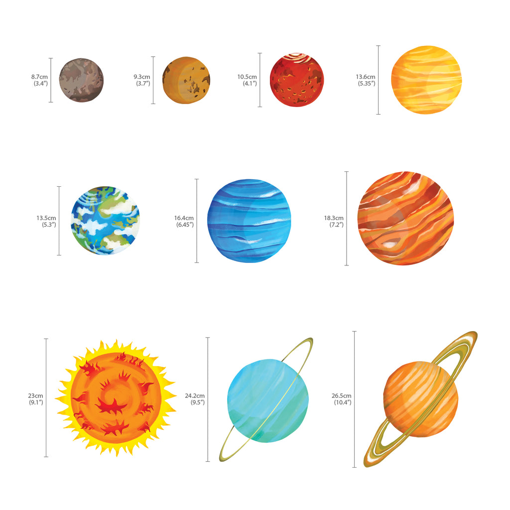 The Solar System Wall Stickers (Medium)