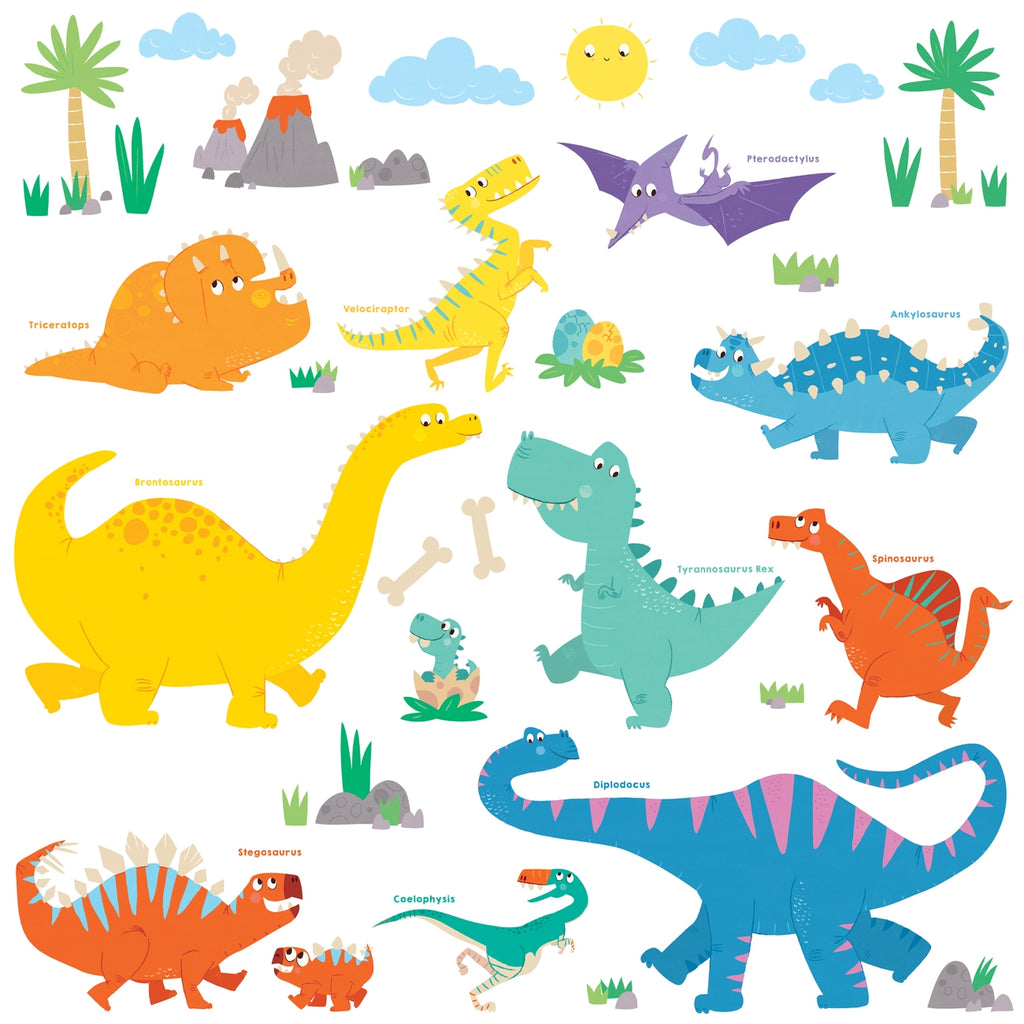 Colourful Dinosaur Wall Stickers A