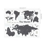 Modern Grey World Map Wall Stickers (Medium)