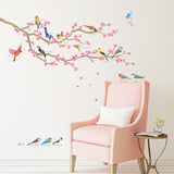 Garden Birds and Cherry Blossom Wall Stickers