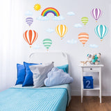 Rainbow and Hot Air Balloons Wall Stickers