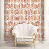 Baroque Design Glittering Silk Embossed Effect Wallpaper